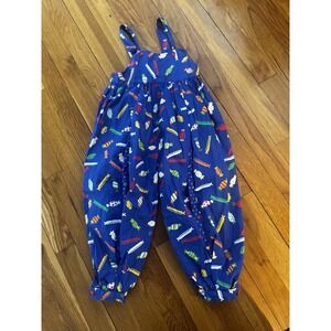 Vintage Petite Gamine Girl's Candy Print Colorful Blue Romper 3T USA Made AOP